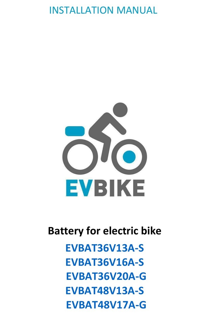 EVBIKE EVBAT36V13A-S installation manual