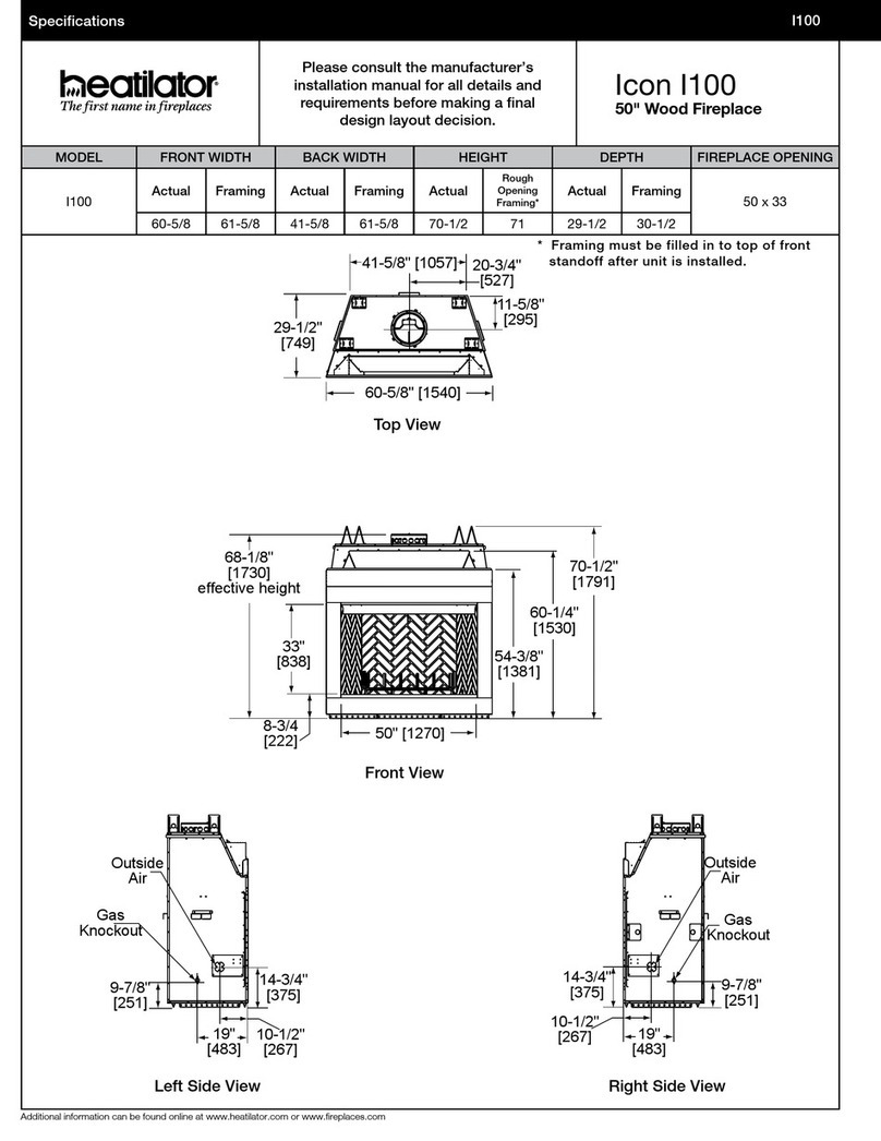 Heatilator Icon I100 Dimension Guide