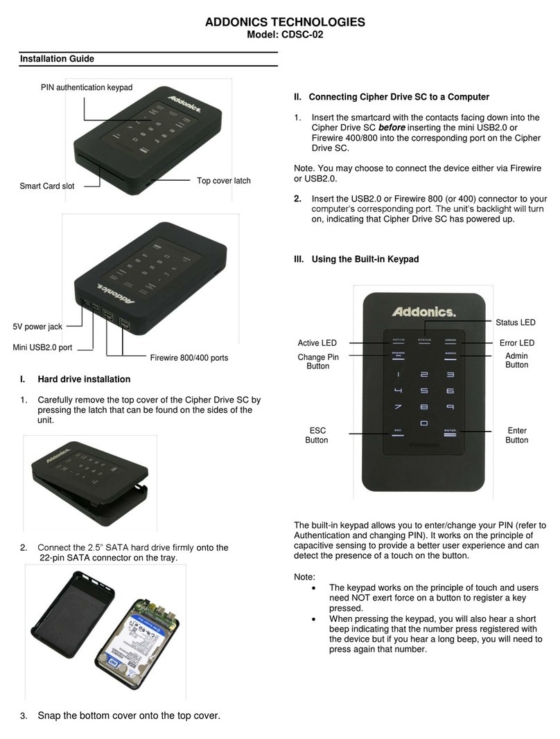 Addonics Technologies CDSC-02 User manual