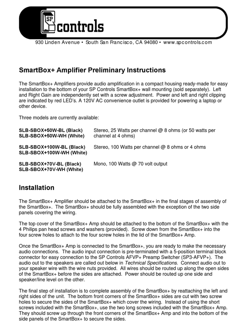 SP Controls SLB-SBOX+50W-BL Safety instructions