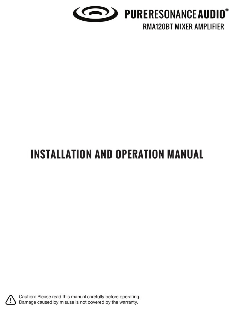 Pure Resonance Audio RMA120BT Installation and operation manual