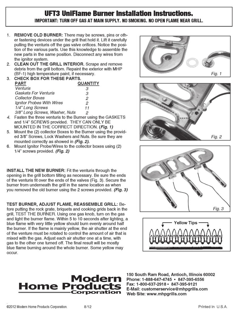 Modern Home Products UniFlame UFT3 installation instructions Modern Home Products UniFlame UFT3 installation instructions