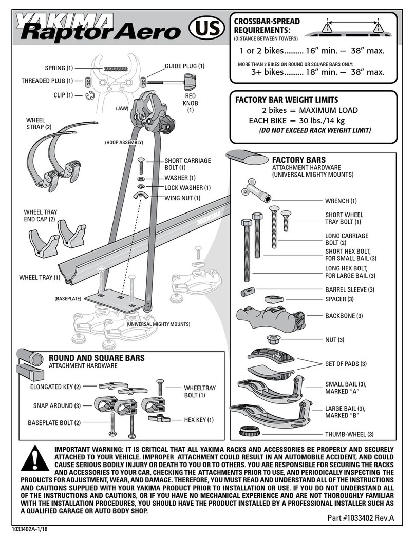 Yakima Raptor Aero owner's manual