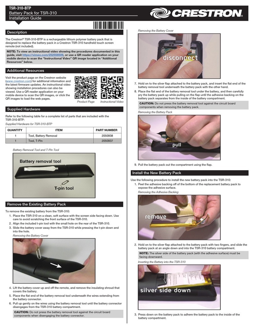 Crestron TSR-310-BTP User manual