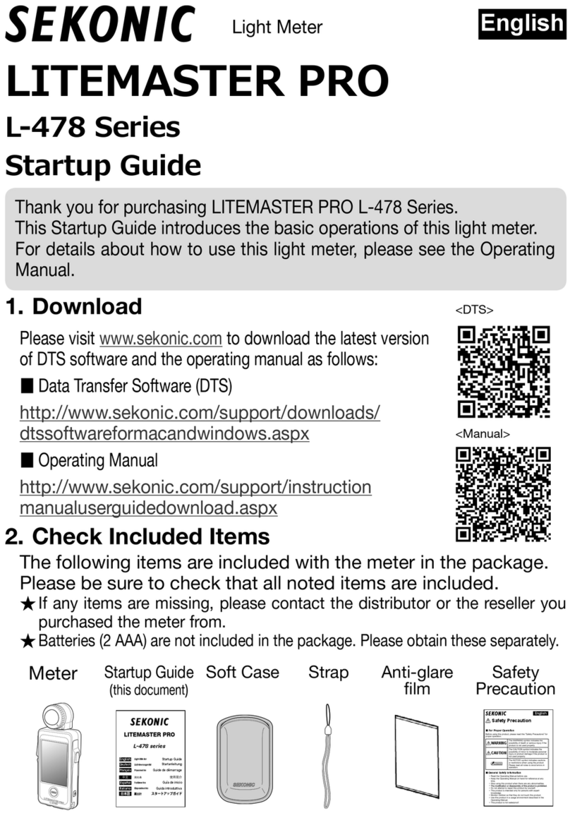 Sekonic LITEMASTER PRO L-478 Series User guide