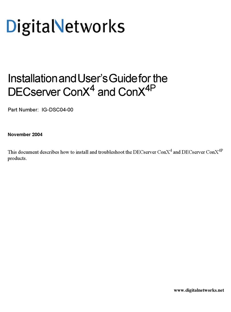 Digital Networks DECserver ConX4 Installation and user guide