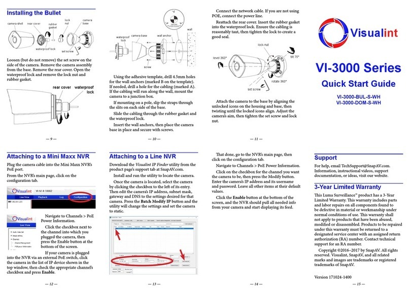 VISUALINT VI-3000-DOM-S-WH quick start guide