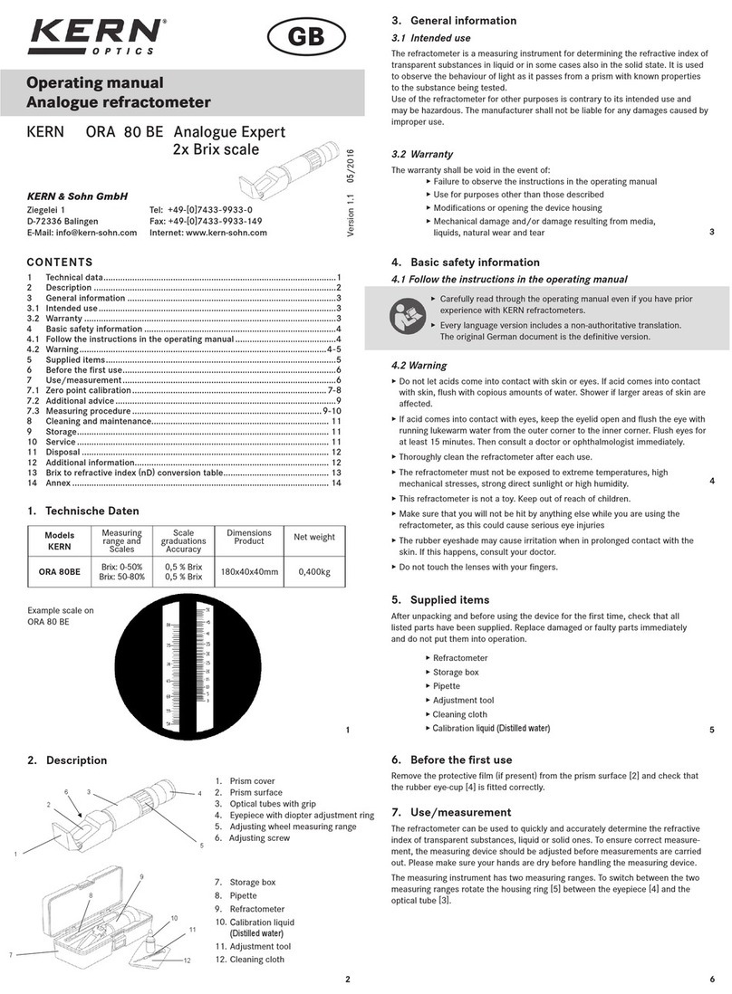 KERN Optics ORA 80 BE operating manual