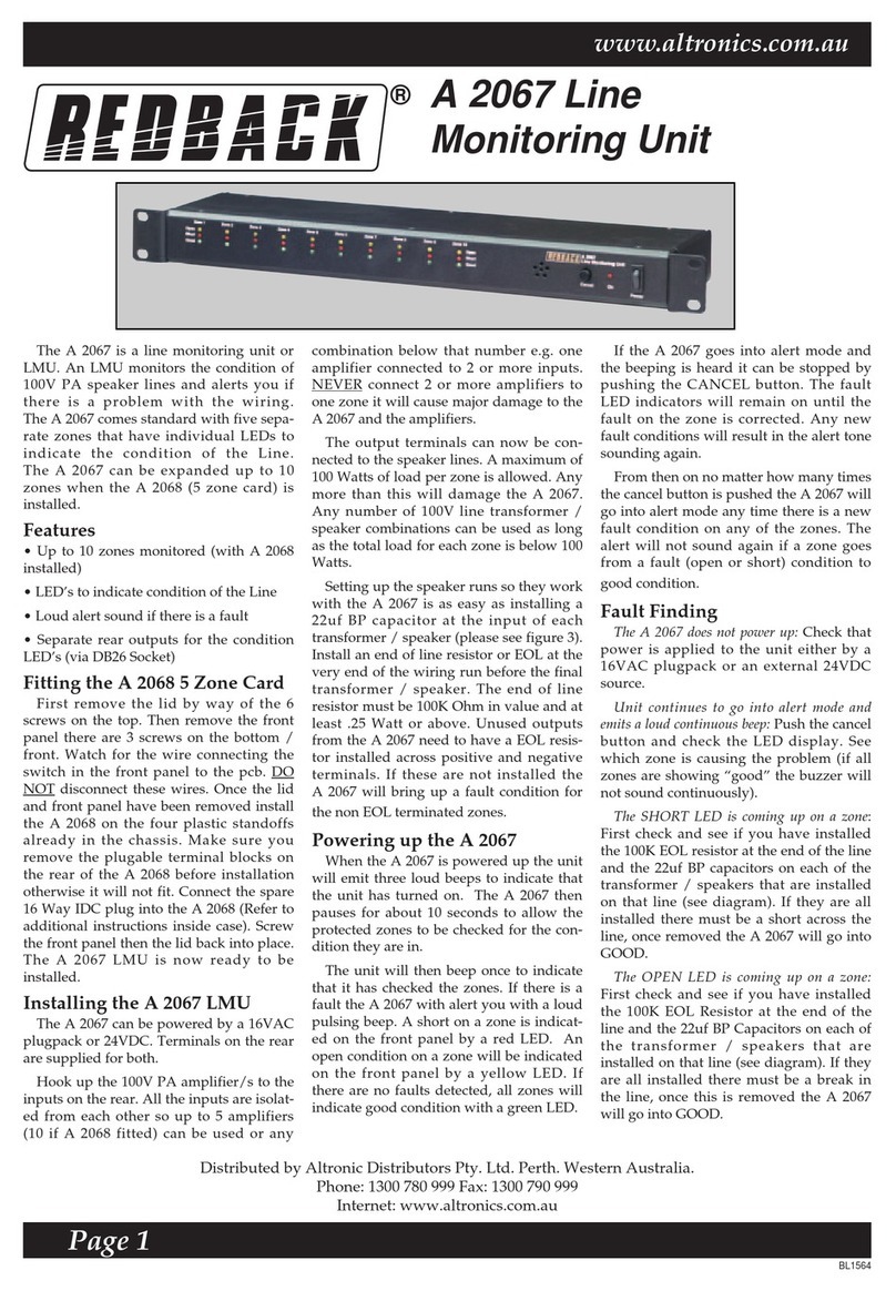 Altronics Redback A 2067 User manual