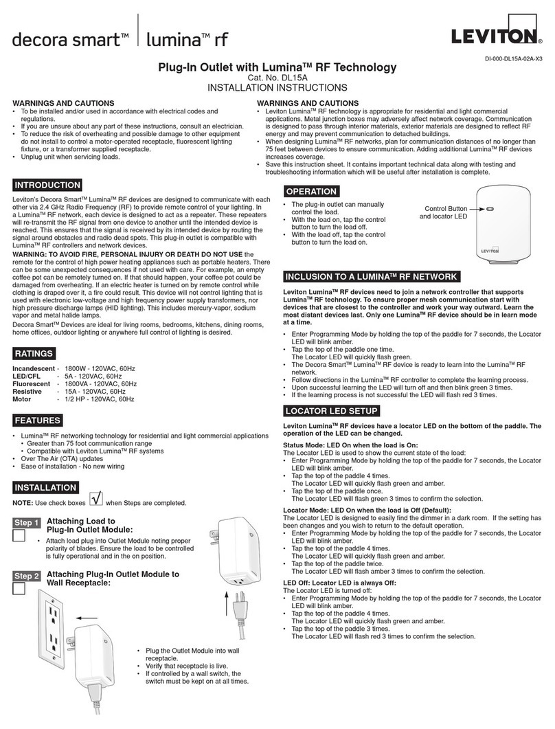 Leviton DL15A User manual