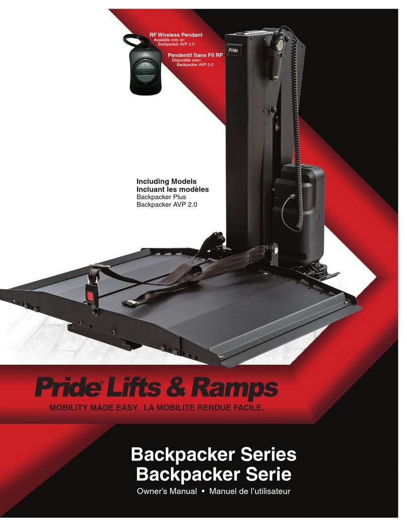 Pride Backpacker AVP 2.0 owner's manual