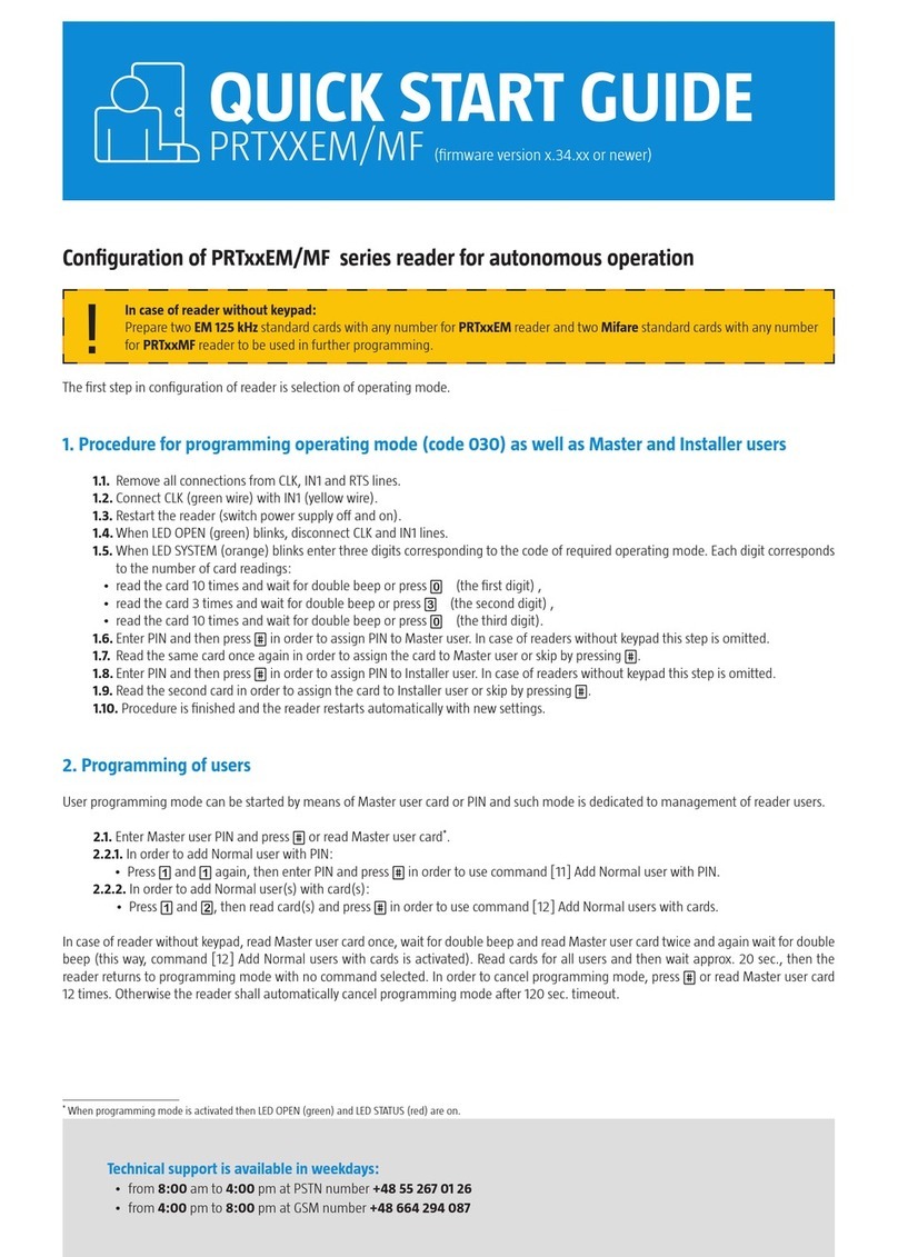 Roger PRTXXEM User manual Roger PRTXXEM User manual
