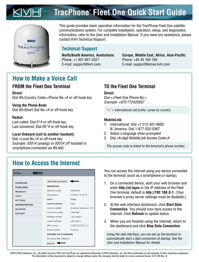 KVH Industries TracPhone Fleet One quick start guide