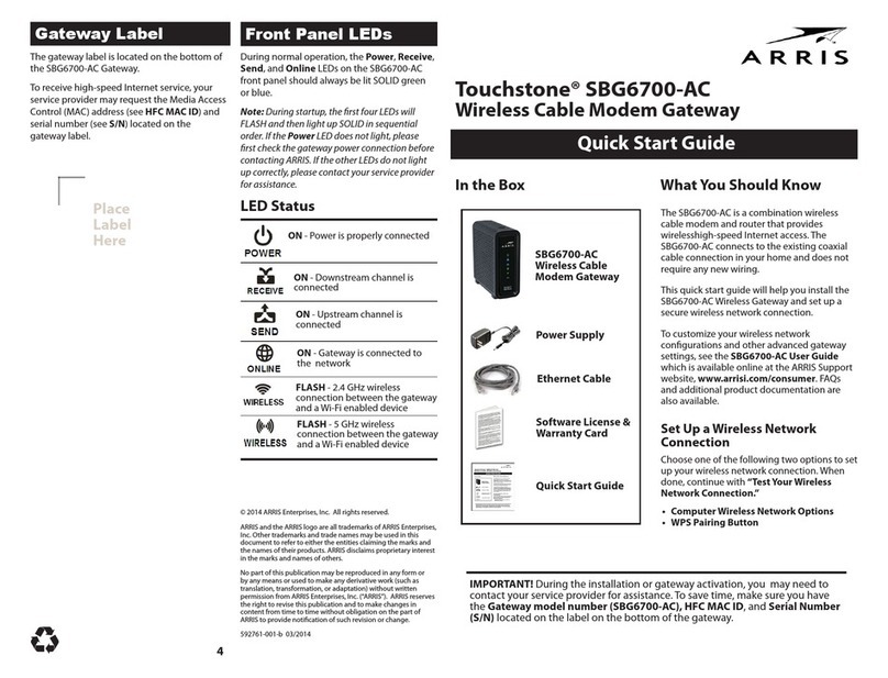Arris Touchstone SBG6700-AC User manual