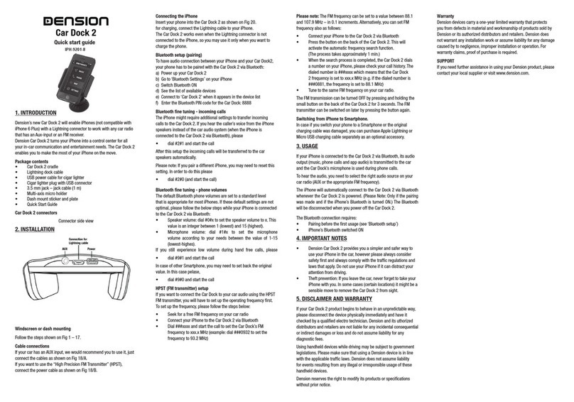 Dension Car Dock 2 User manual