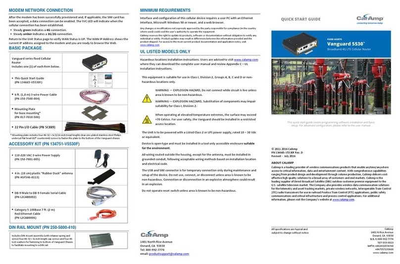 CalAmp Vanguard 5530 User manual