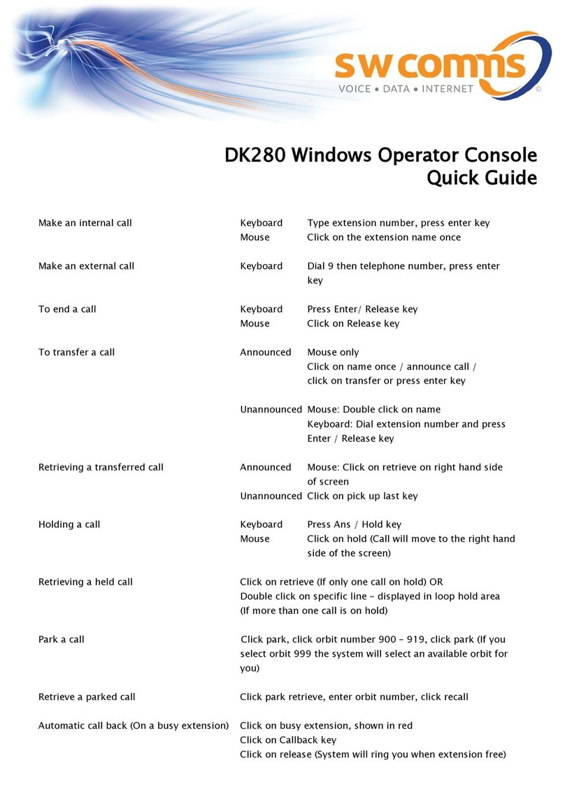 SW Comms DK280 User manual