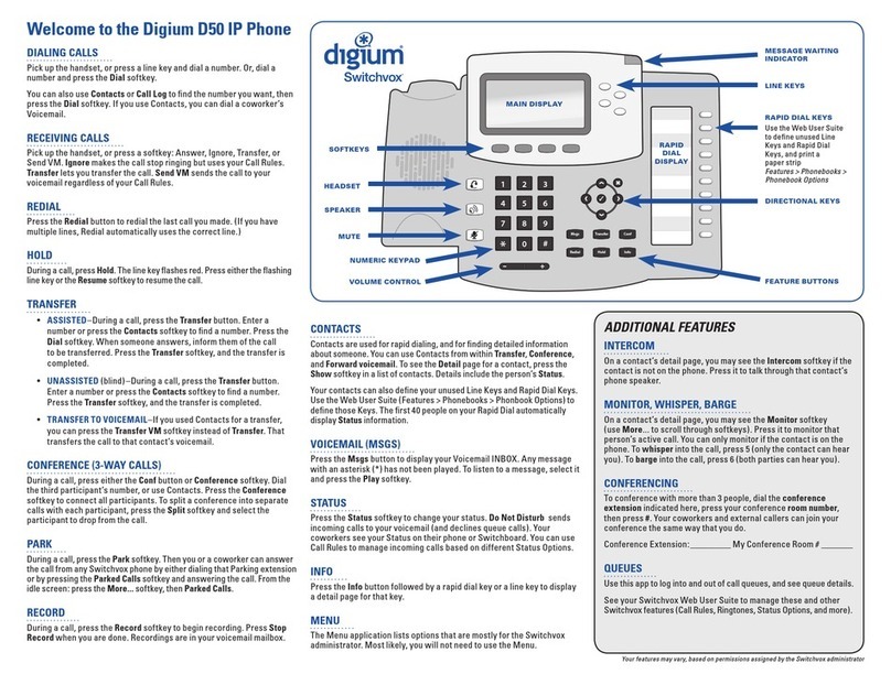 Digium D50 Quick manual