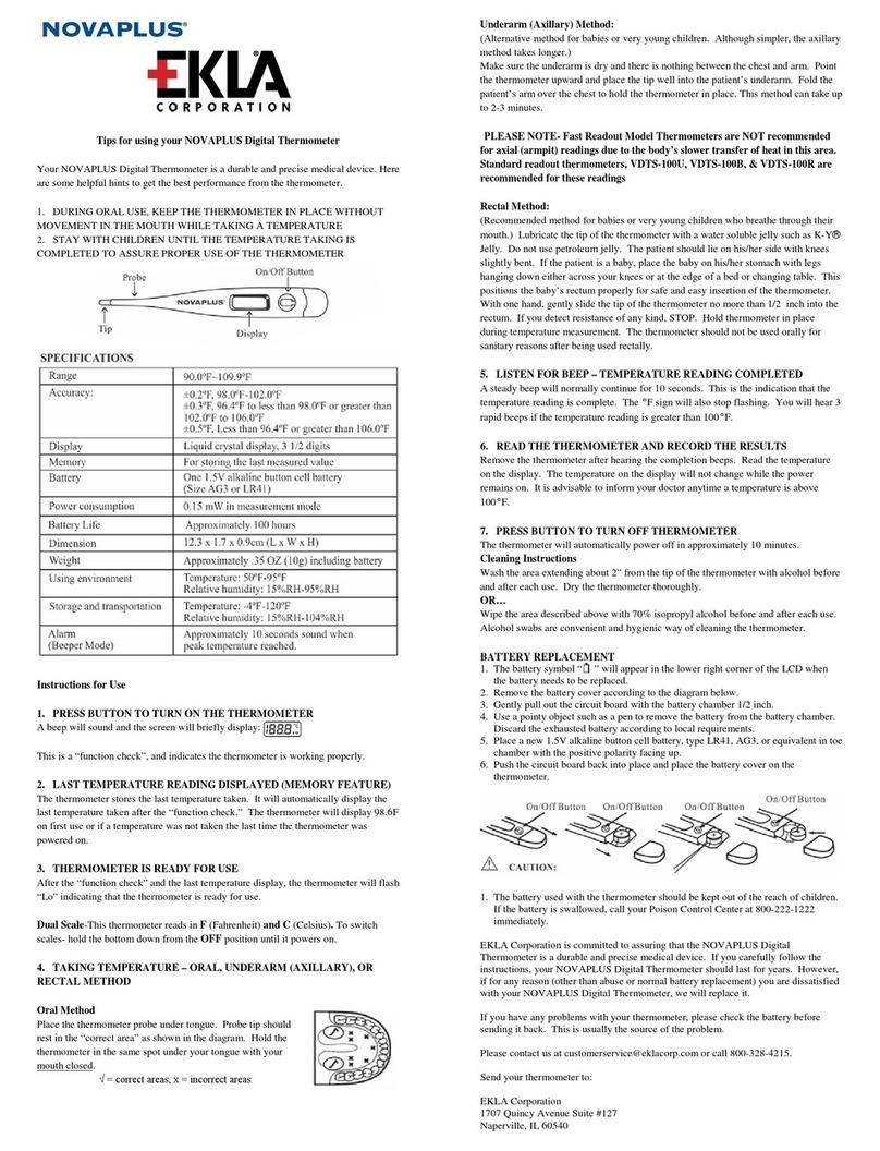 Ekla corporation NOVAPLUS User manual