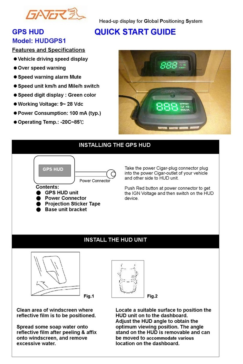 Gator HUDGPS1 User manual