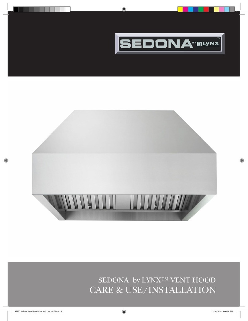 Lynx SEDONA SVH36 Care & use/installation