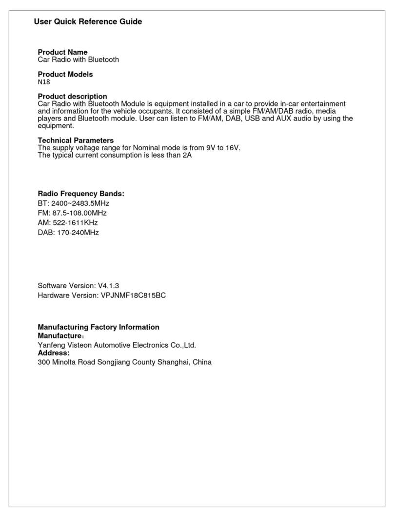 VISTEON N18 User manual