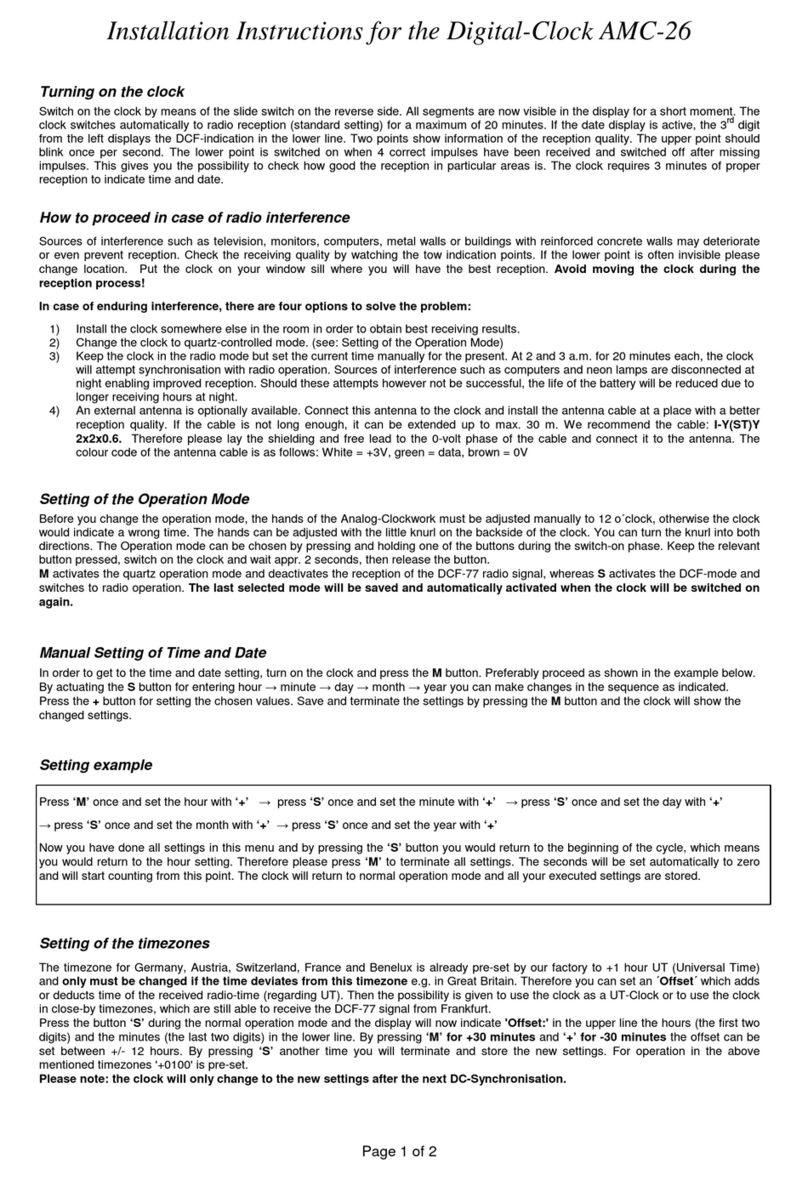 Seniorenuhr AMC-26 installation instructions Seniorenuhr AMC-26 installation instructions