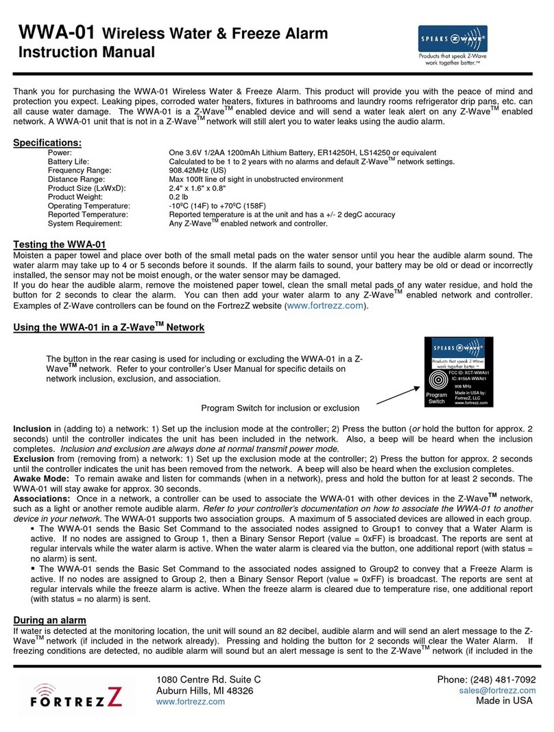 FortrezZ WWA-01 User manual