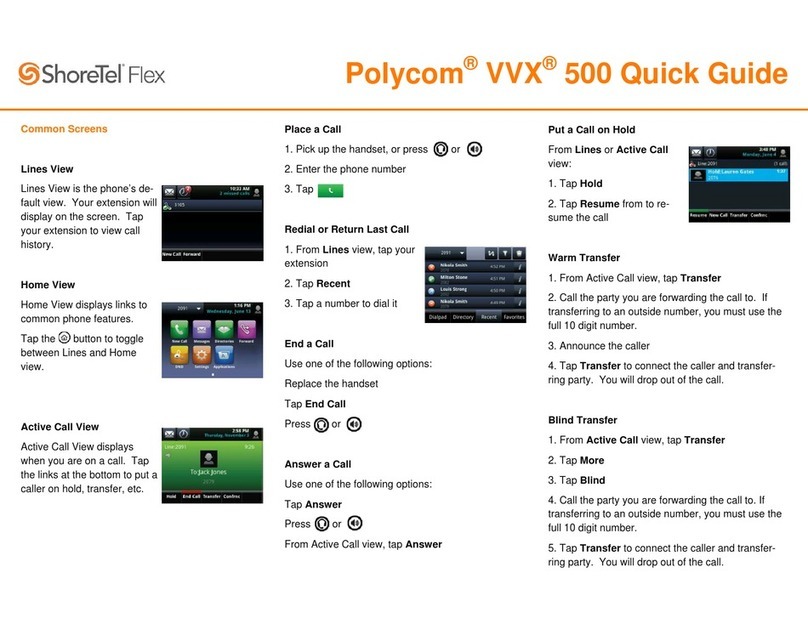 Polycom VVX 500 series quick guide