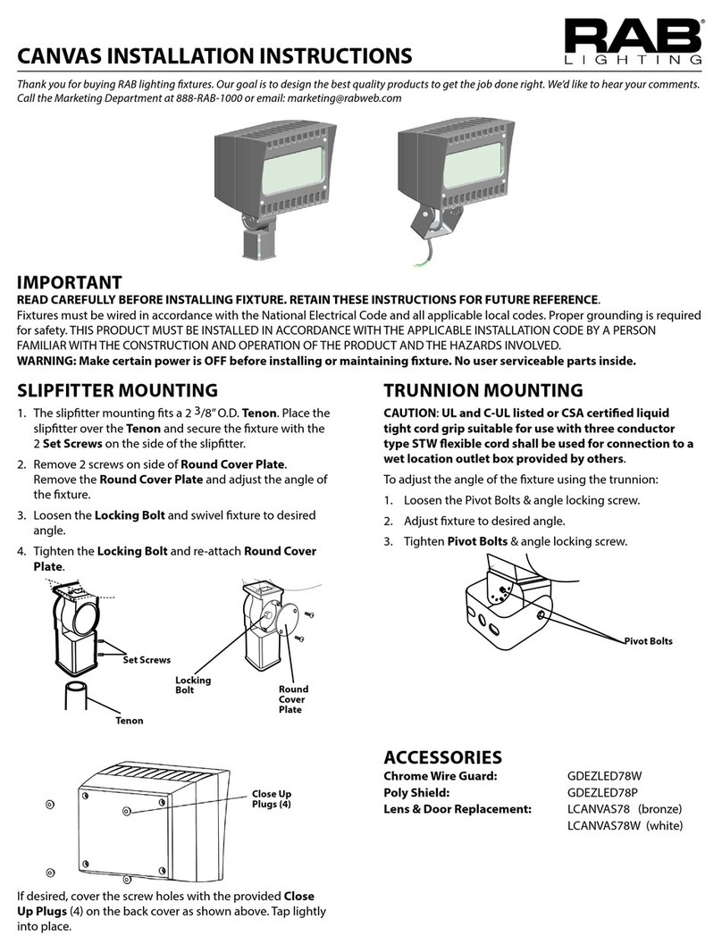 RAB Lighting CANVAS78TW User manual RAB Lighting CANVAS78TW User manual