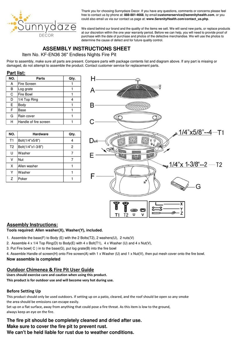 Sunnydaze KF-EN36 Assembly instruction sheet