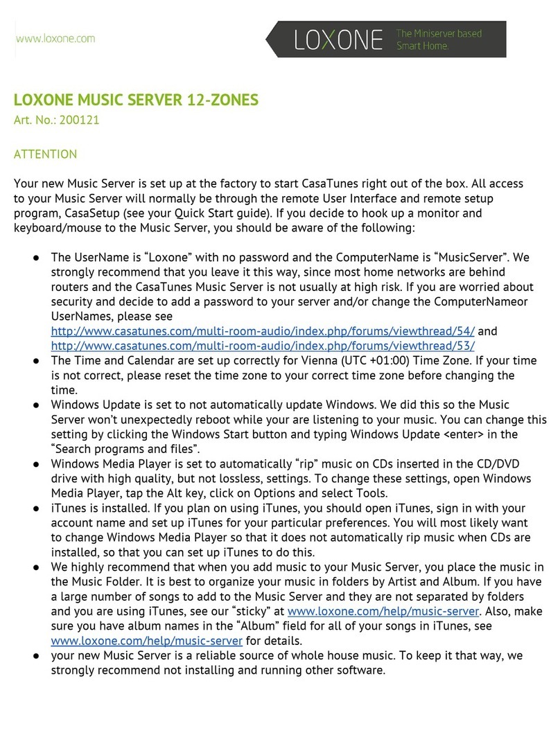 LOXONE Music Server manual