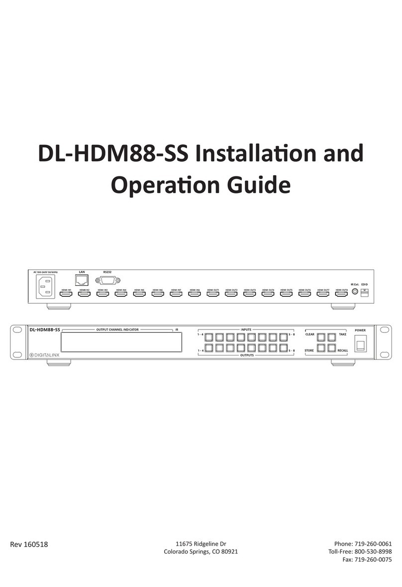 DigitaLinx DL-HDM88-SS Operating instructions DigitaLinx DL-HDM88-SS Operating instructions
