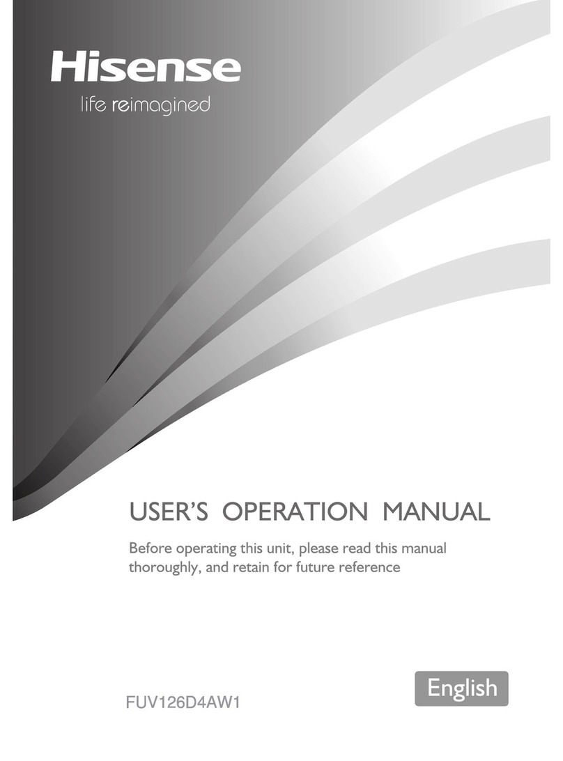 Hisense FUV126D4AW1 User's operation manual Hisense FUV126D4AW1 User's operation manual