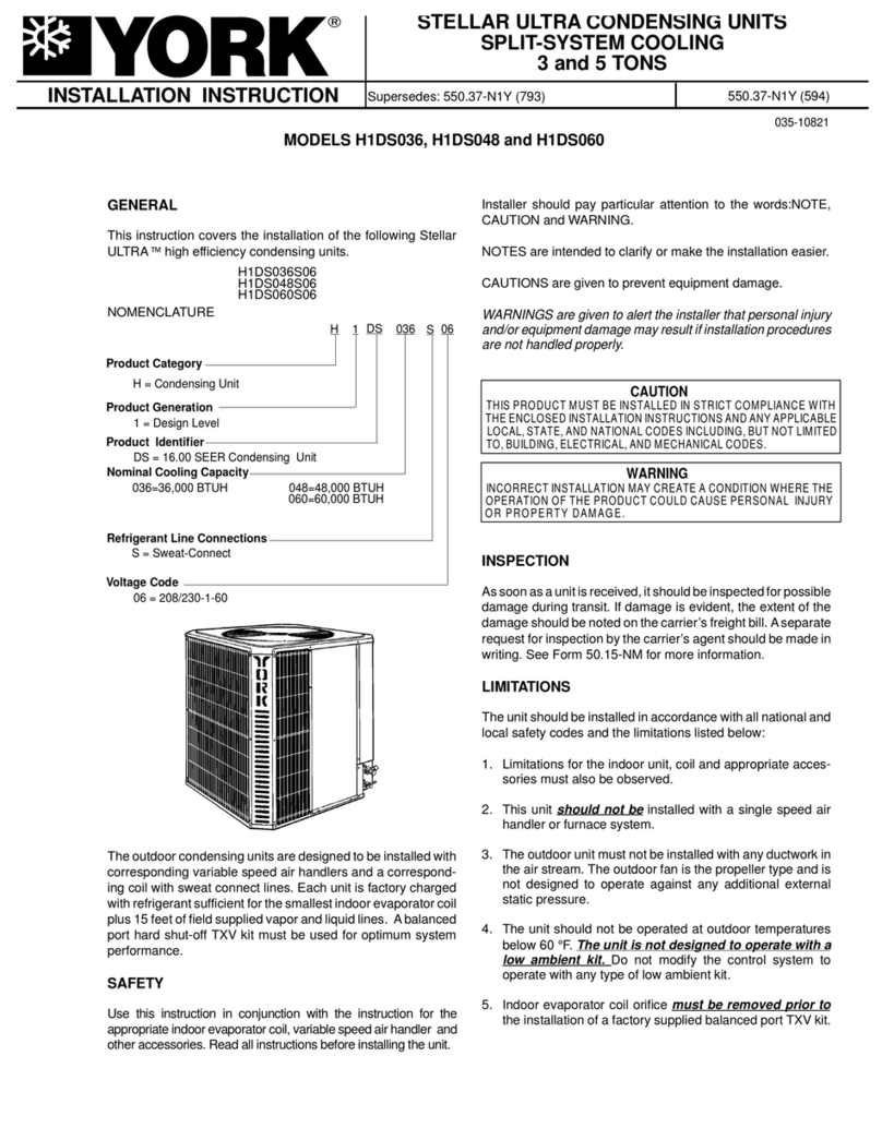 York H1DS048 User manual