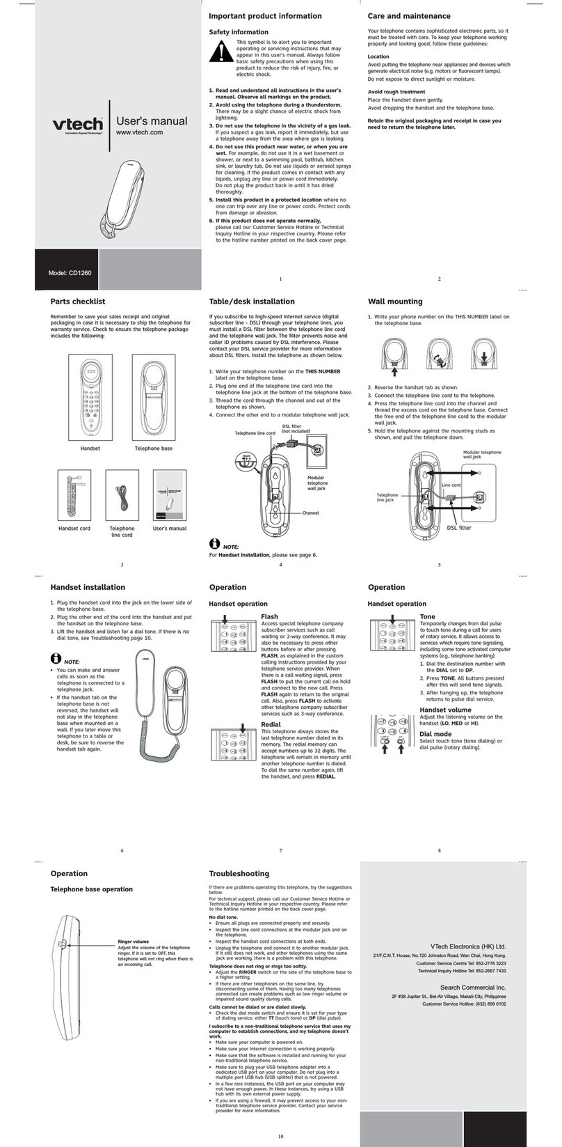 V-tech CD1260 User manual