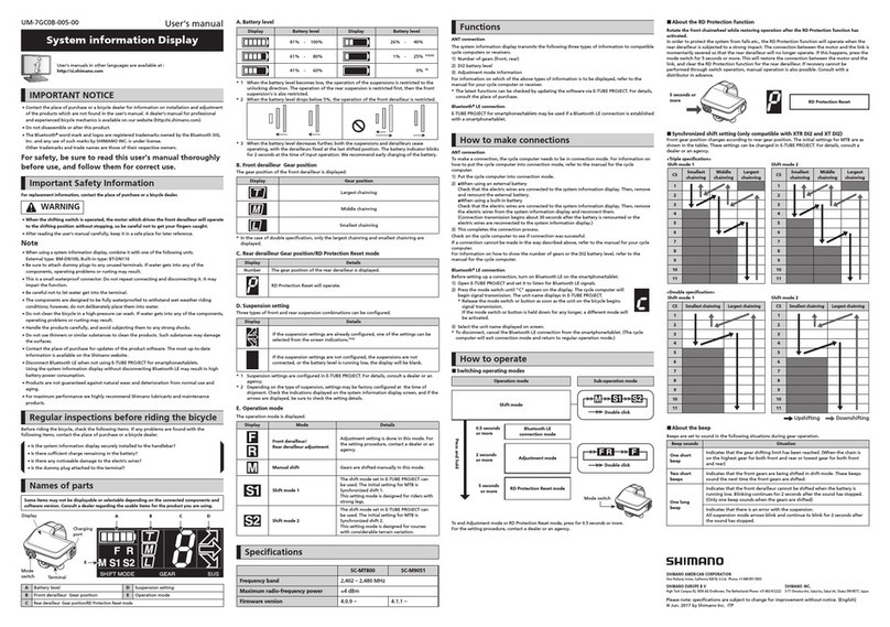 Shimano SC-MT800 user manual