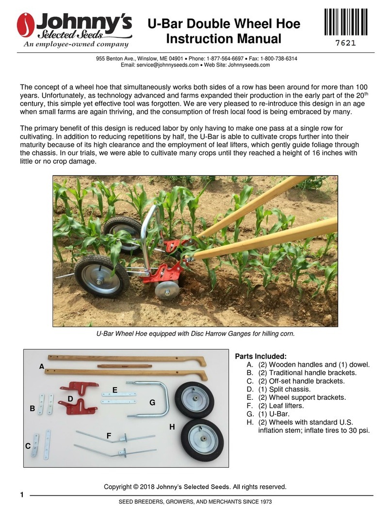 Johnny's Selected Seeds 7621 U-Bar Double Wheel Hoe User manual