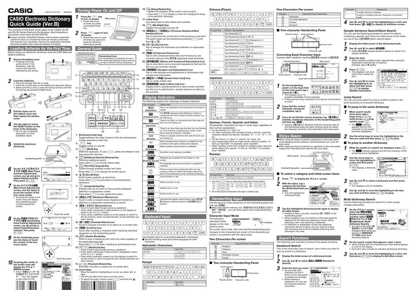 Casio XD-SP6700 User manual