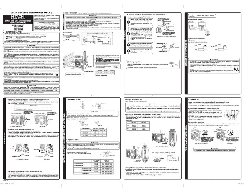 Hitachi RAC-25NXA1 User manual