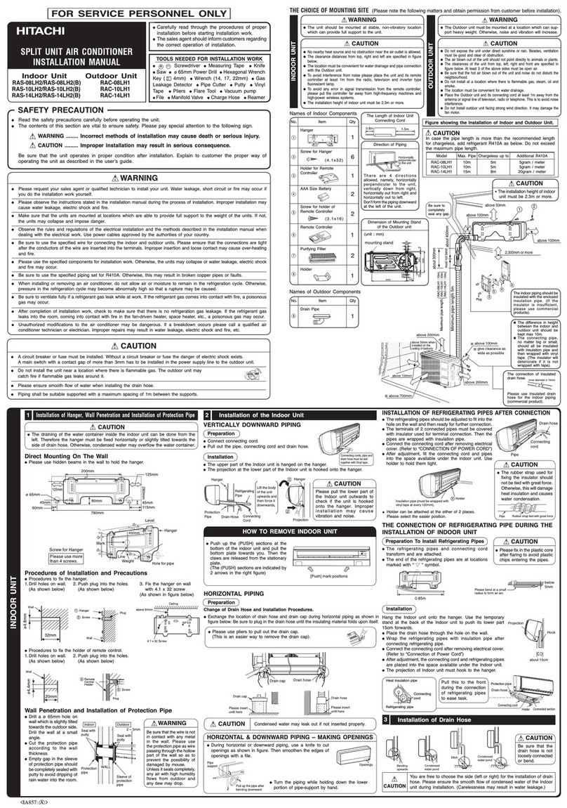 Hitachi RAS-08LH2 User manual