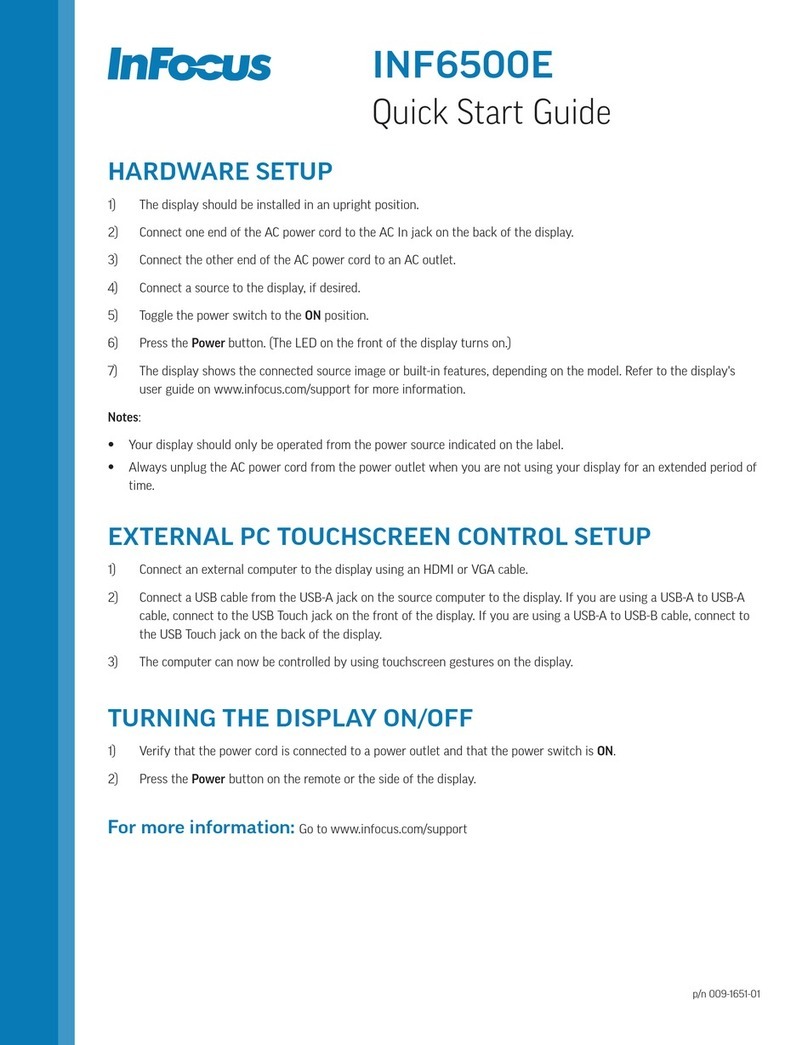 InFocus INF6500E quick start guide