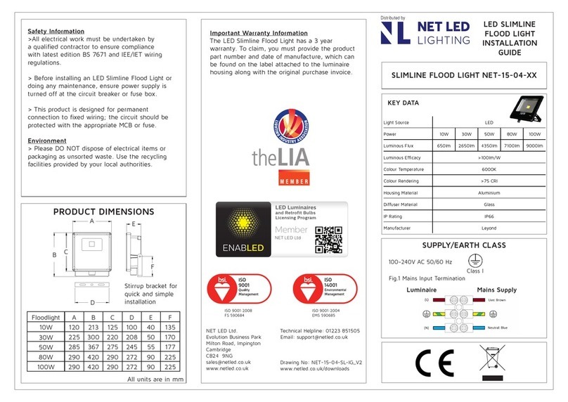 Net Led Lighting NET-15-04 Series installation guide Net Led Lighting NET-15-04 Series installation guide