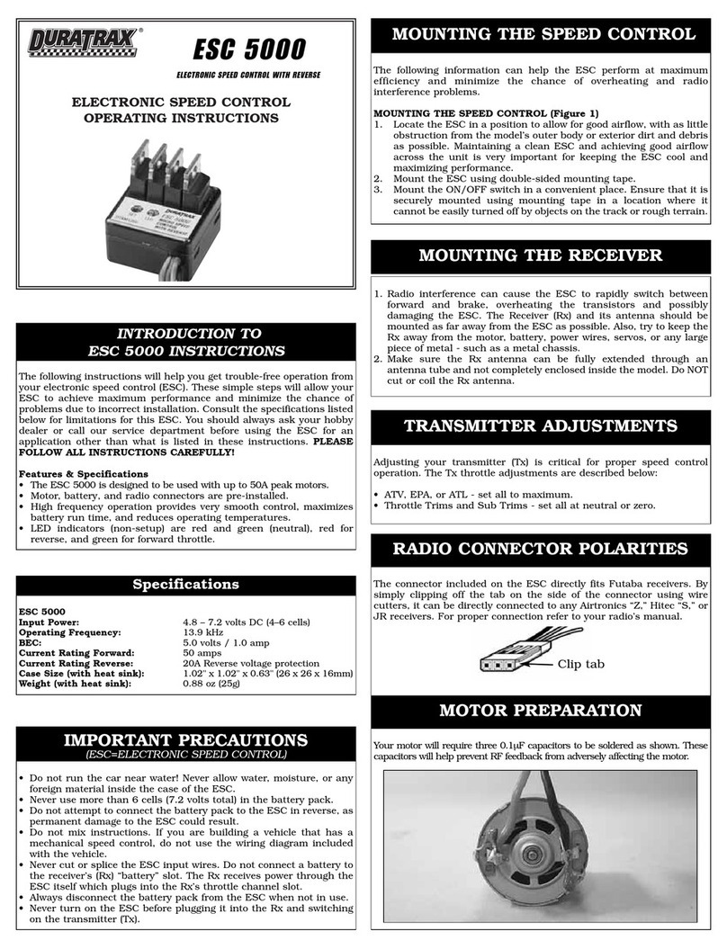 Duratrax ESC 5000 operating instructions