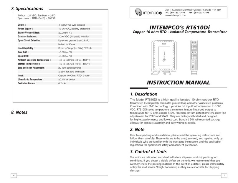 Intempco RT610Di instruction manual