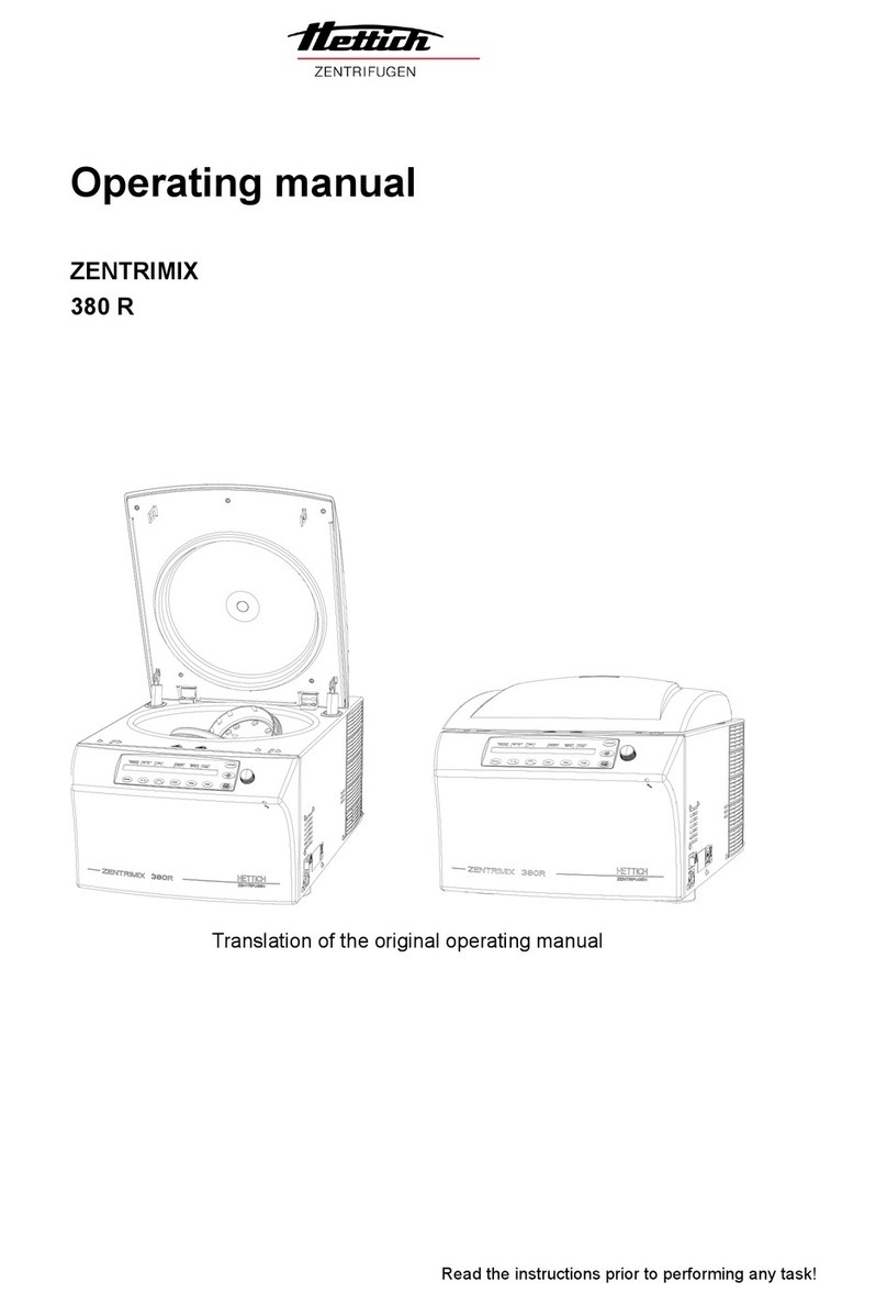 Hettich ZENTRIMIX 380 R User manual