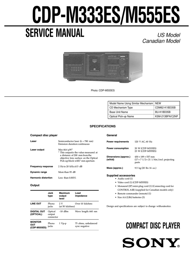 Sony CDP-M333ES - Es 400 Disc Cd Changer User manual
