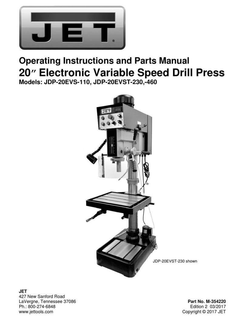 Jet JDP-20EVS-110 Operating instructions and parts manual
