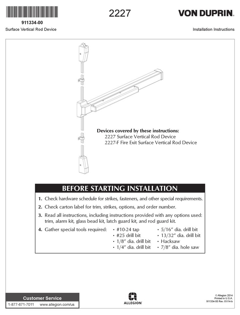 Von Duprin 2227 Series installation instructions