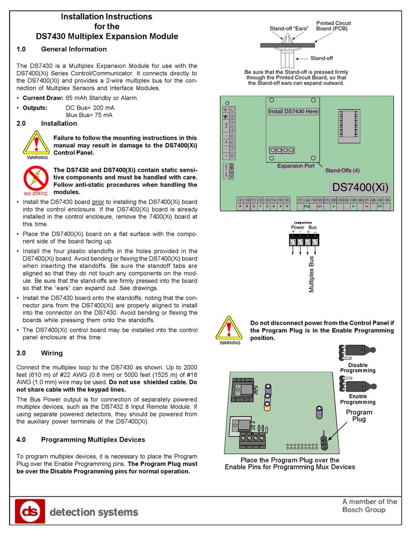 Detection Systems DS7430 installation instructions